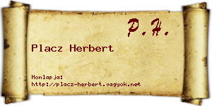 Placz Herbert névjegykártya